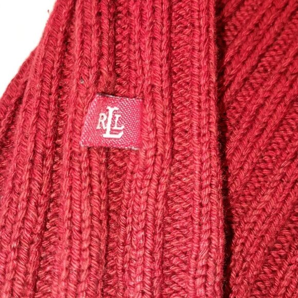 Lauren Ralph Lauren Silk & Linen Cable Knit Women Sweater Long Sleeve V Neck LG - Picture 7 of 7